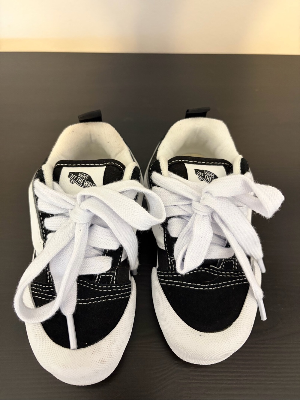 Vans Kids Black and White Low-Top Skate Sneakers